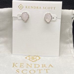 New Kendra Scott Silver Tessa In Rose Quartz